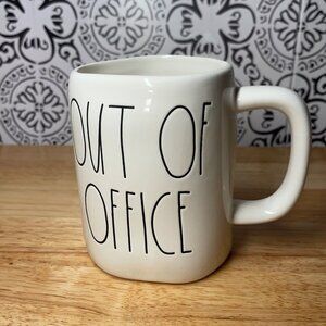 Rae Dunn "Out Of Office" Ceramic Mug 16 Oz White